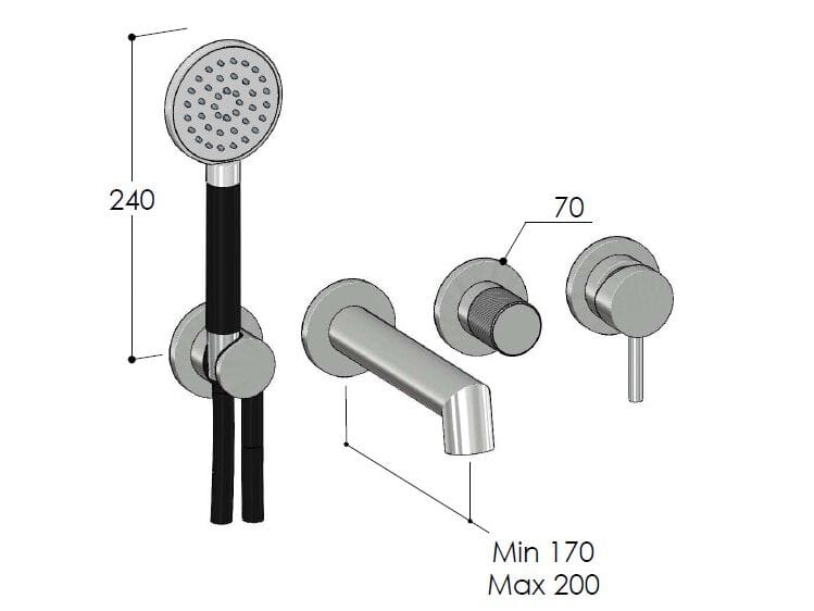 Смеситель для ванны из нержавеющей стали Fontealta ARCH-00094975 - Вид №2