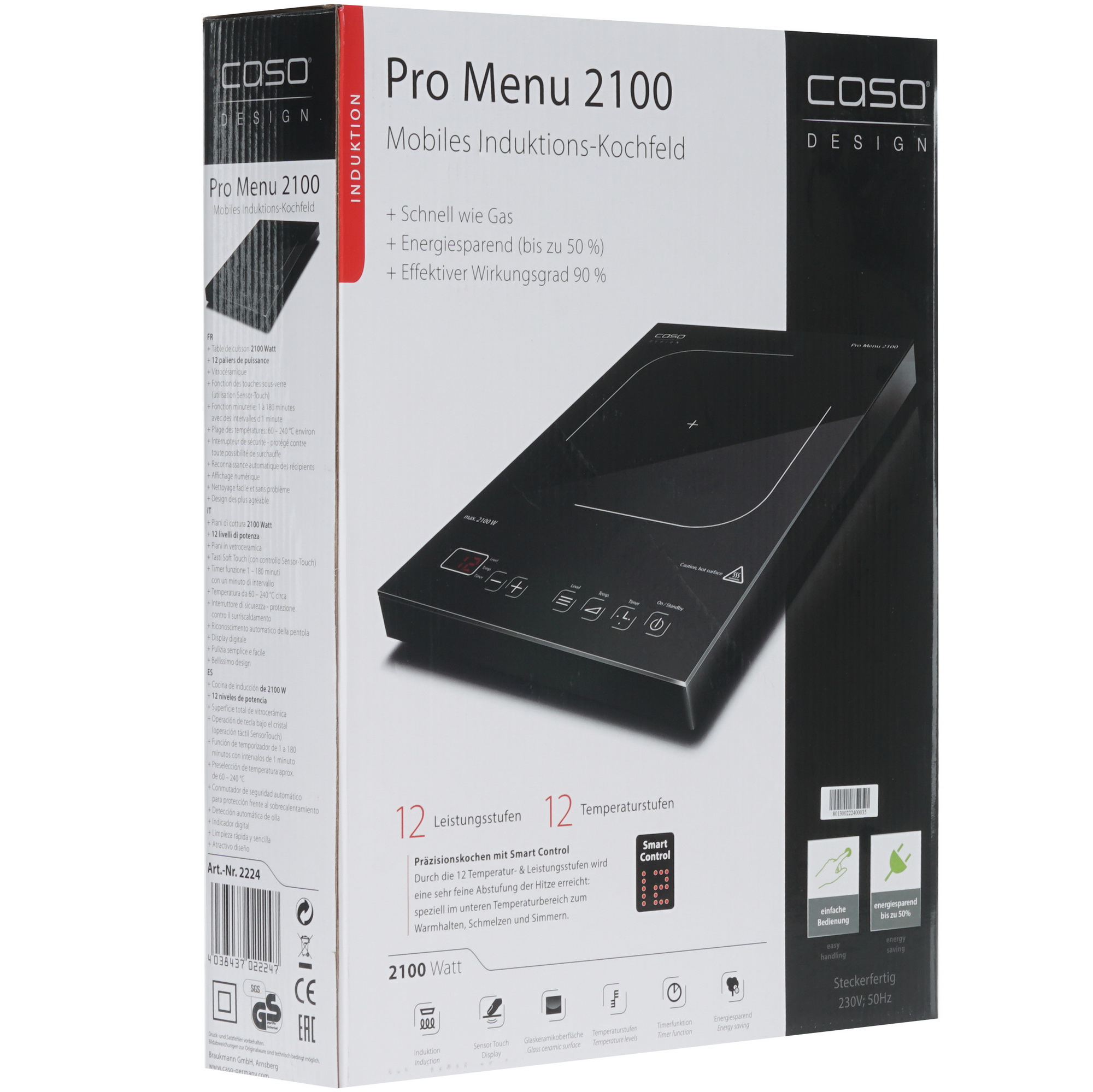 8117089 Плита компактная электрическая CASO Pro Menu 2100 черный STDN-0052438 - Вид №5