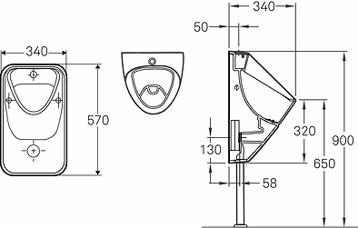 41450 Настенный писсуар, уринал с мушкой IFO  - Вид №1