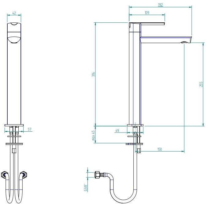 ZAZZERI Смеситель для умывальника из стали Tango sun-id-1502533 - Вид №9