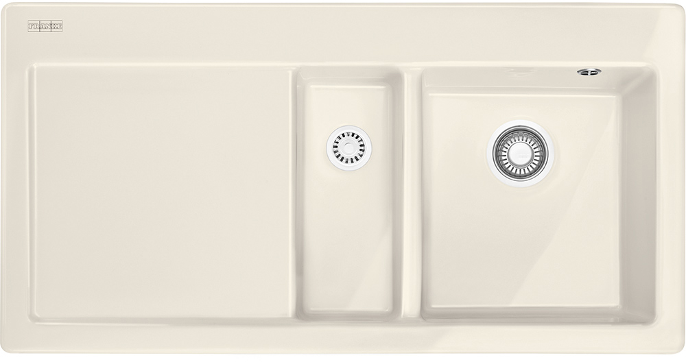 124.0335.865 Best, серия mythos, керамика, мойка mtk 651-100, установка сверху, вентиль-автомат, чаша справа, ваниль Franke Franke Mythos 