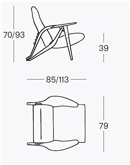 Zanotta Кресло с откидной спинкой из ткани или кожи Carlo mollino cm 2020 sun-id-1416659 - Вид №14