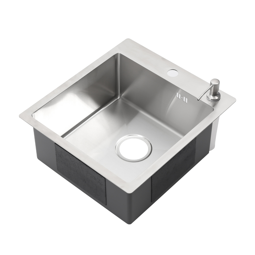 Мойка R44485H MELANA ProfLine 3,0/200 САТИН врезная прямоугольная в комплекте с дозатором MLN-R44485H+дозатор - Вид №2