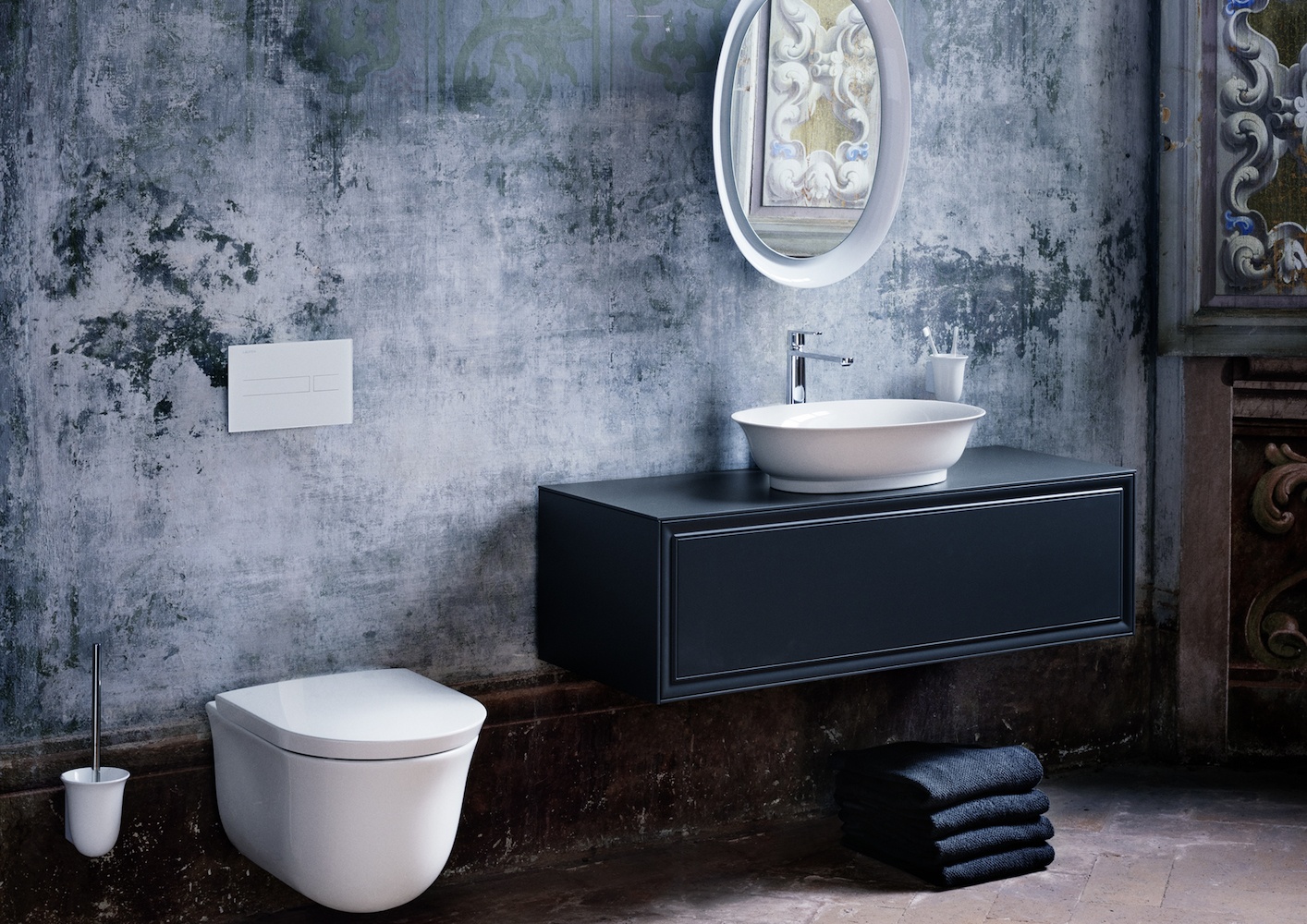 H4060700857571 Керамическое зеркало с LED подсветкой, включение от общего выключателя, 4000 K LAUFEN PRO - Вид №2