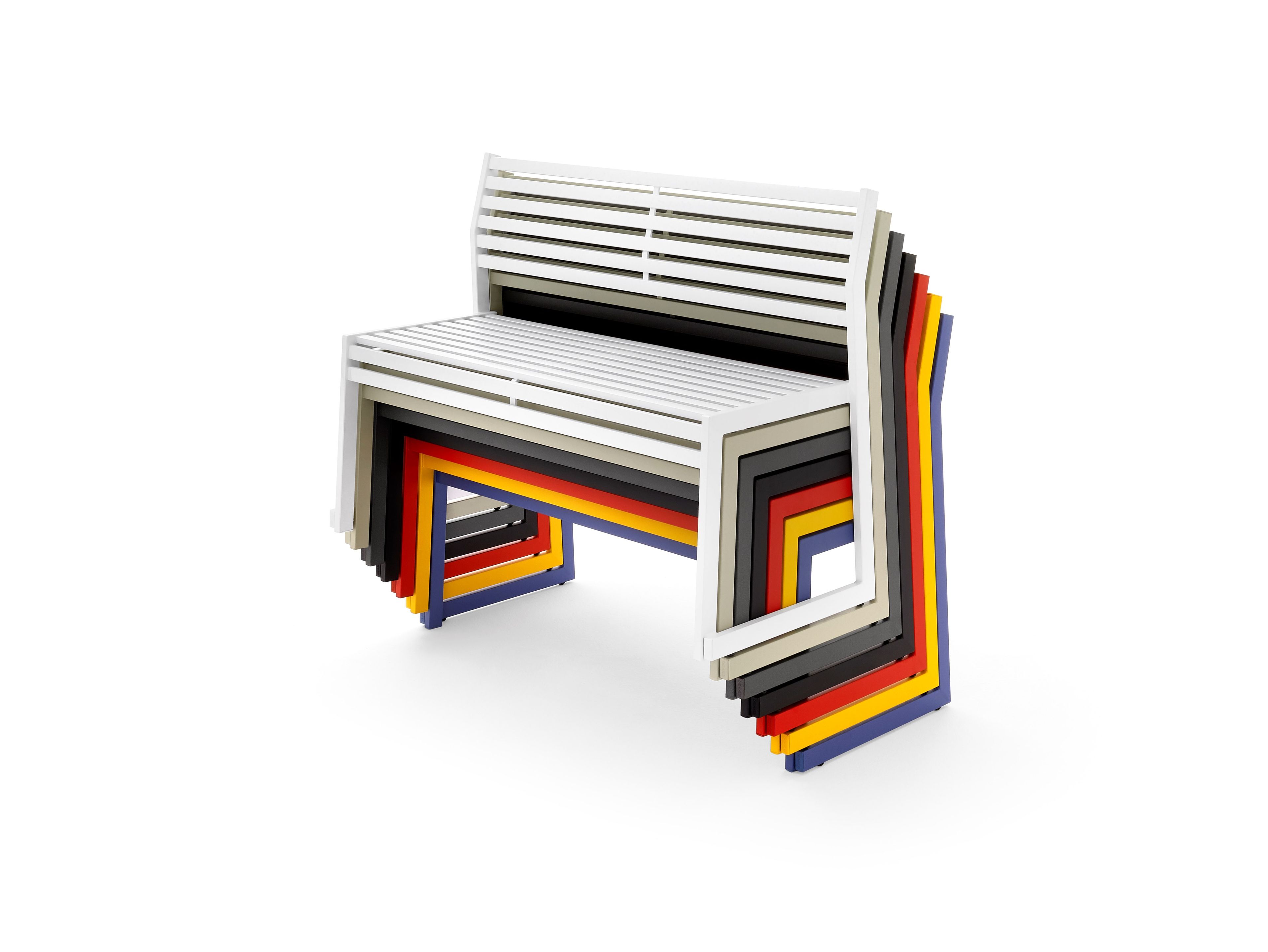 Штабелируемая металлическая скамья со спинкой Urbantime Cortina.026 ARCH-00056284 - Вид №6