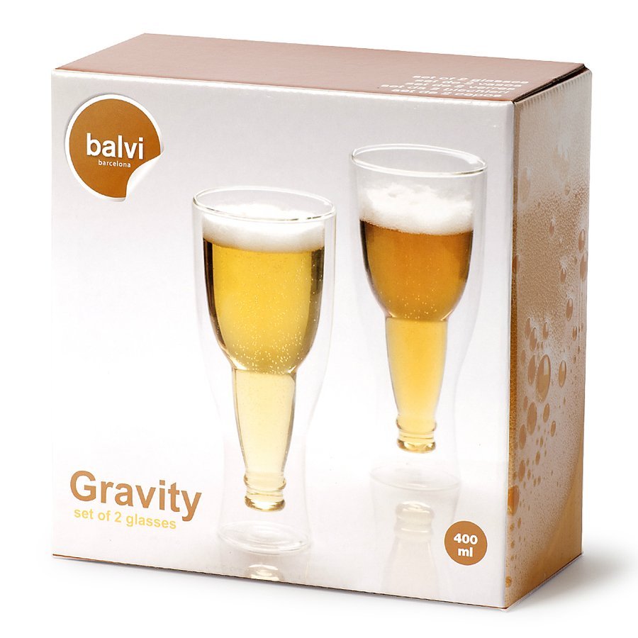 Пивные бокалы 400 мл прозрачные 2 штуки Gravity BALVI ДИЗАЙНЕРСКИЕ 00-3871413 Прозрачный  - Вид №3