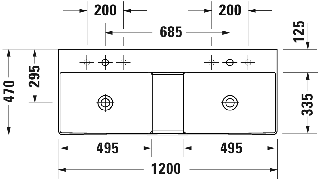 2353120071 Подвесная раковина настенная овальная Duravit DuraSquare - Вид №1