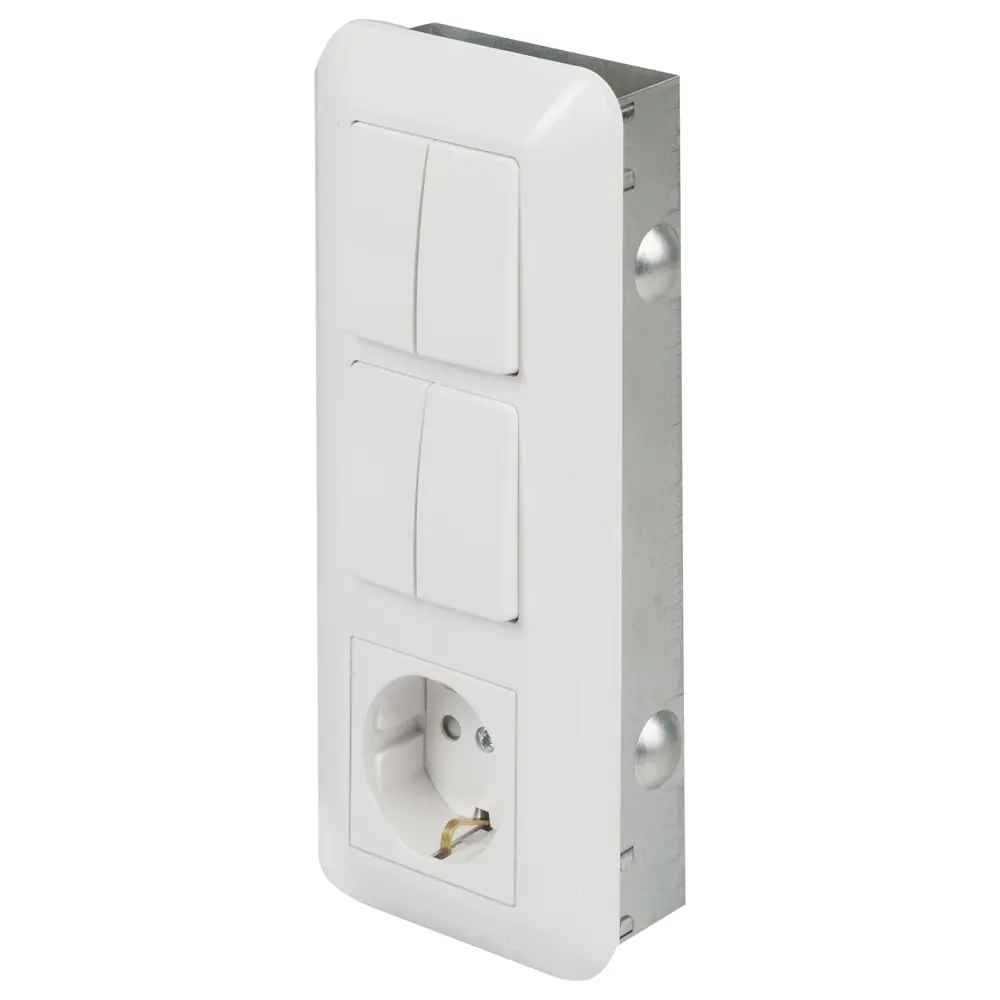 Блок с розеткой Прима 4 клавиши шторки цвет белый 18189542 STLM-2022290 Schneider Electric