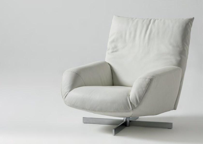 edra Поворотное кожаное кресло с подлокотниками  Chr010  - Вид №1