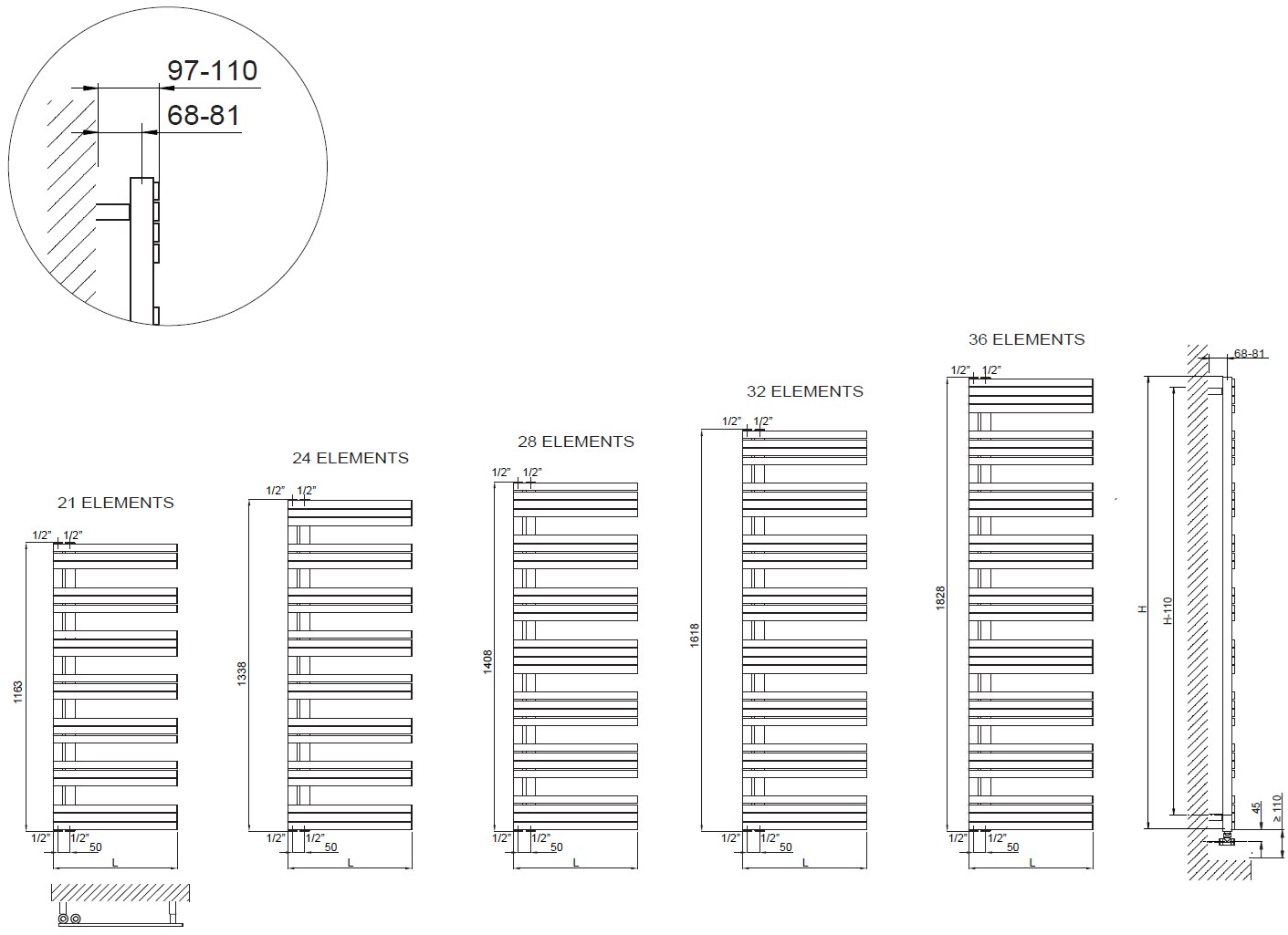 CORDIVARI Вертикальный полотенцесушитель из нержавеющей стали Inox sun-id-1392589 - Вид №2