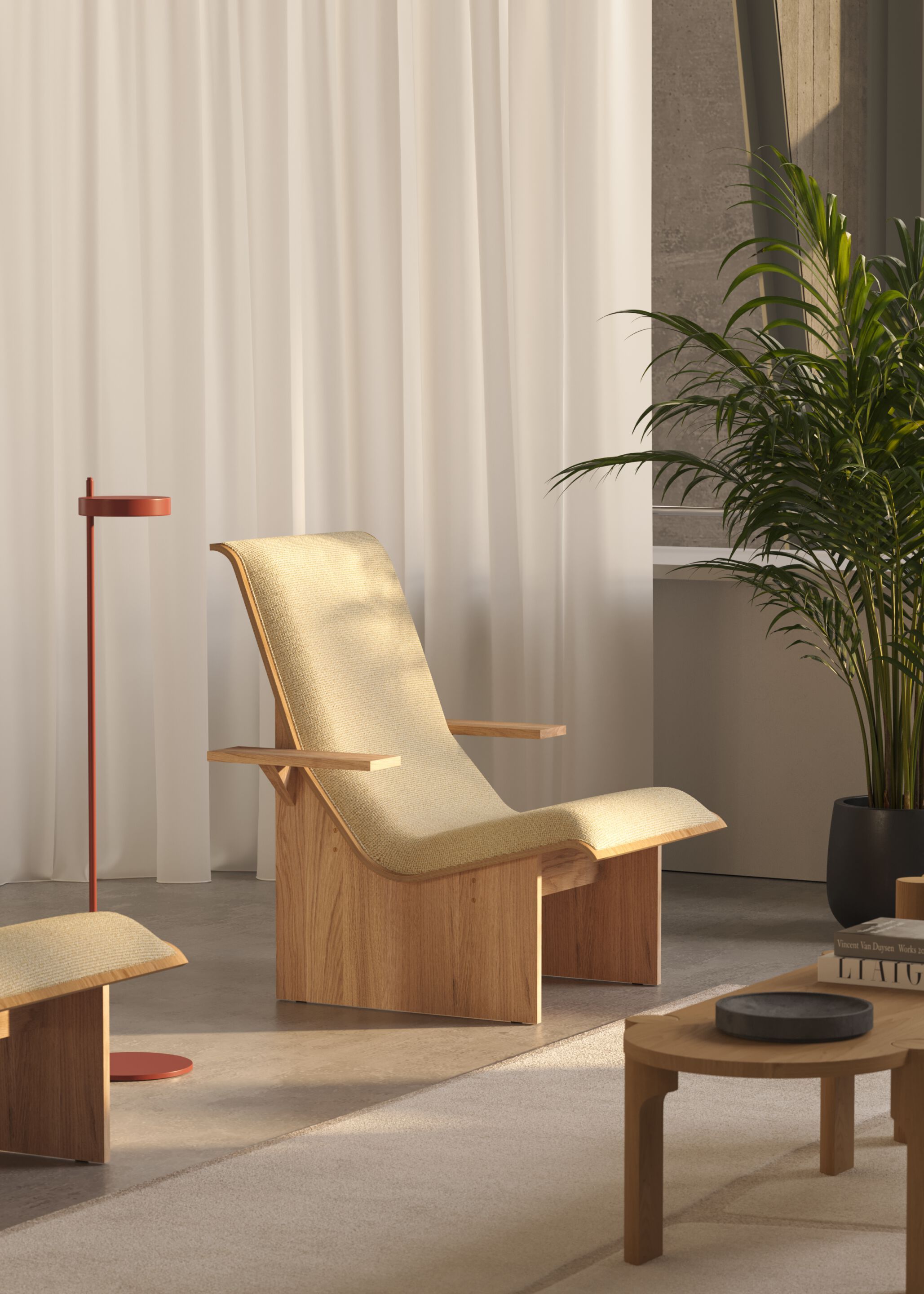 Деревянное кресло с подлокотниками Omelette Editions PORTA ARCH-00152453 - Вид №3