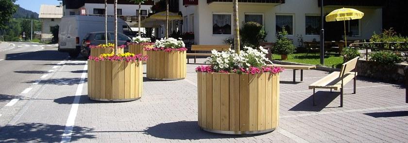 Euroform W Круглые кадки из дерева для общественных мест  130, 140, 160  - Вид №1