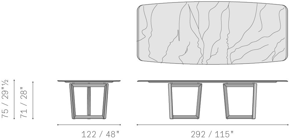 Poltrona Frau Прямоугольный стол из дерева и мрамора La collezione - tavoli e sedie sun-id-1362134 - Вид №9