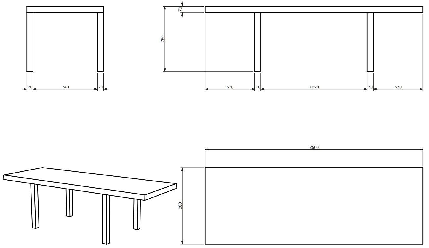 Деревянный прямоугольный стол Quinze & Milan кемпинг ARCH-00036214 - Вид №3