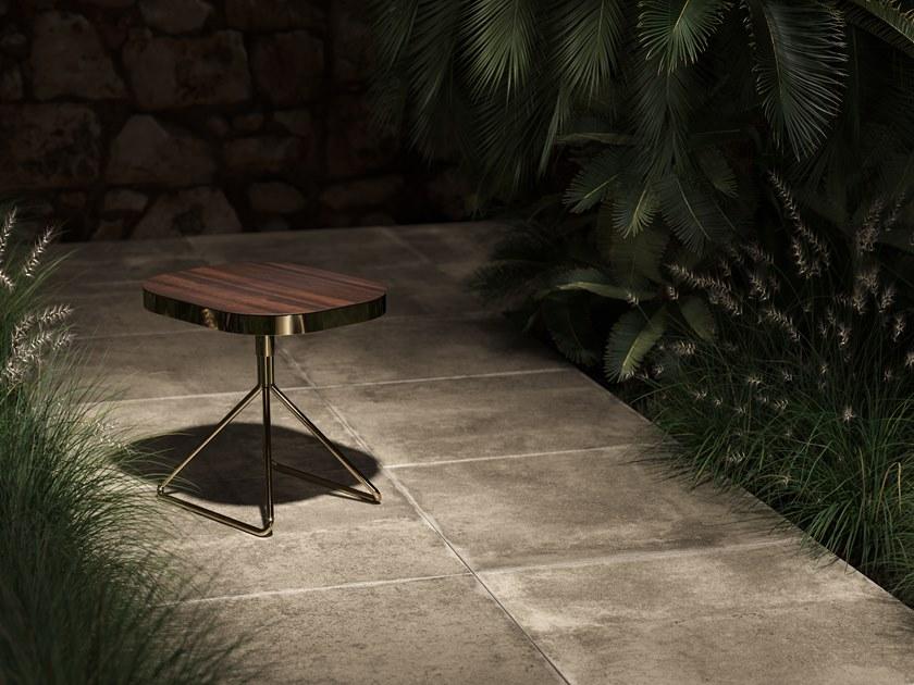 Domkapa Прямоугольный журнальный столик из полированной стали и столешница из эвкалипта sun-id-1451563 - Вид №1