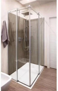 CARMENTA Душевая кабина угловая хрустальная с раздвижной дверцей