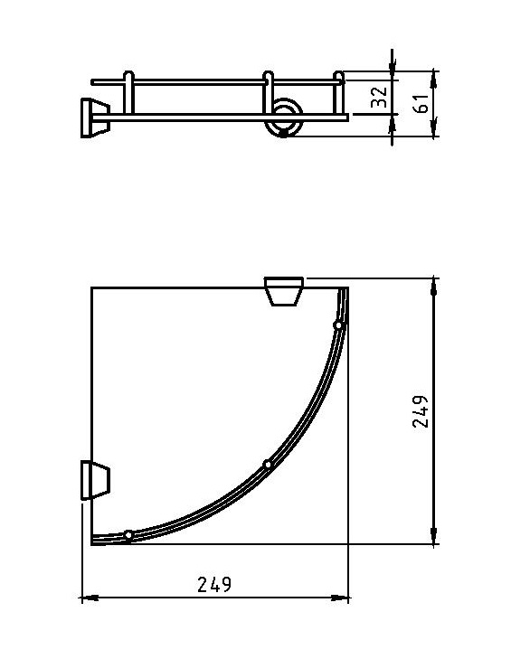 Угловая полка с ограждением Novaservis Metalia 3 6358.0 хром 63580 - Вид №1