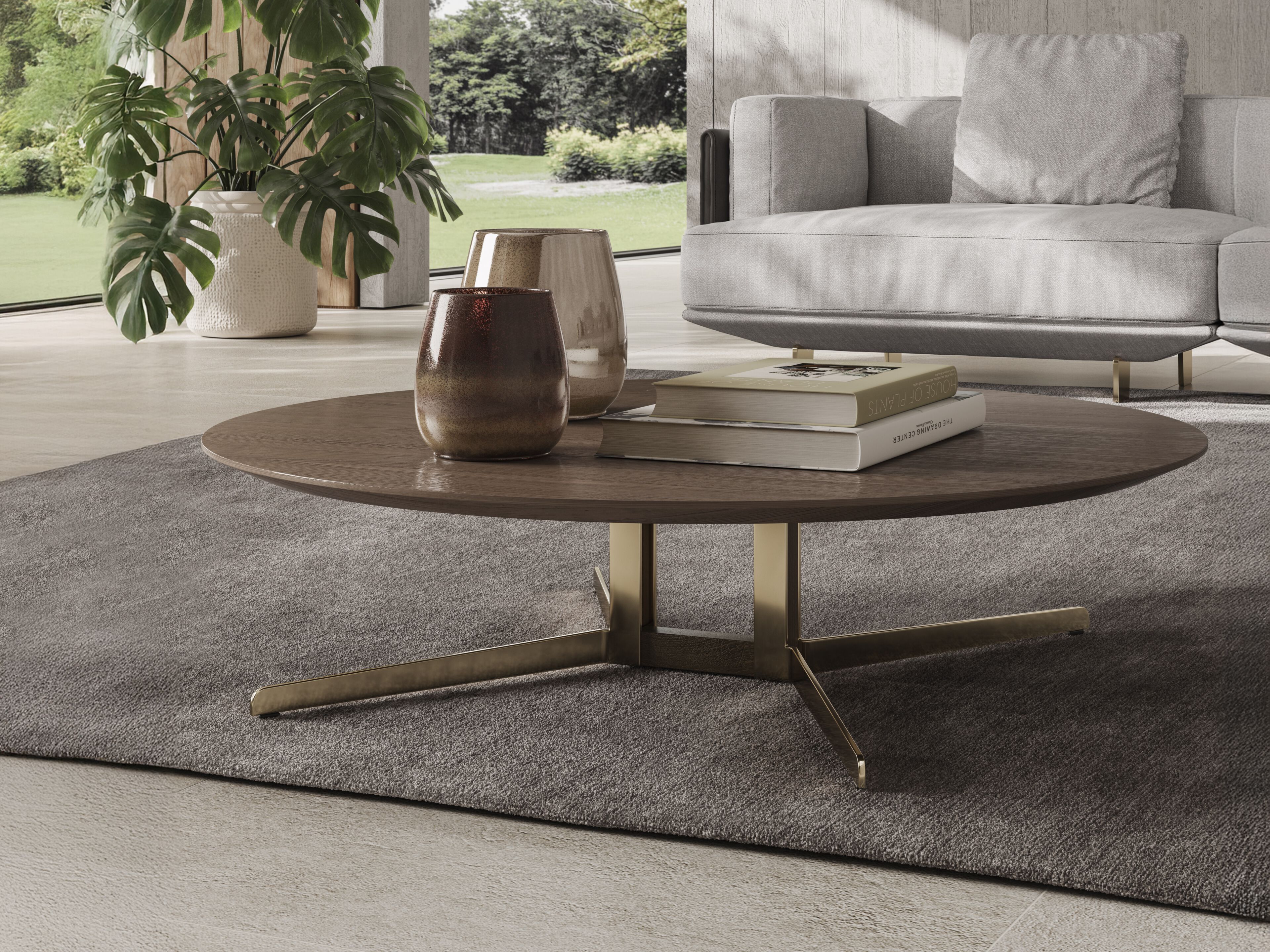 Низкий квадратный журнальный столик с мраморной столешницей Natuzzi Italia Campus ARCH-00137637 - Вид №4