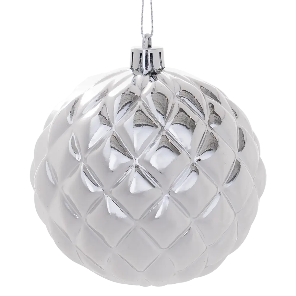 89368951 Шар елочный Форма ø10 см пластик серебристый STLM-1483719 Santreyd 