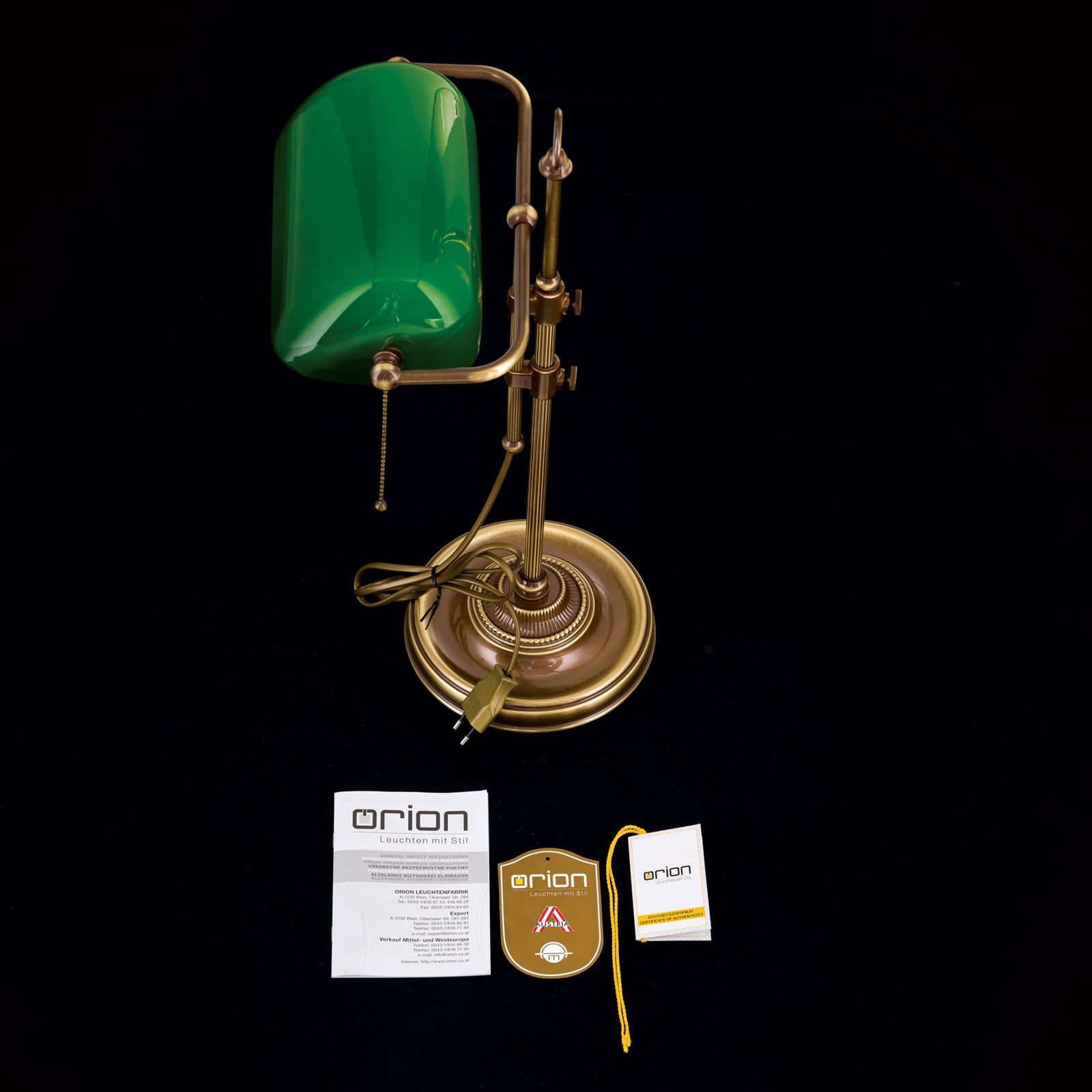 Регулируемая настольная лампа из латуни и стекла Orion Harvard ARCH-00011008 - Вид №18