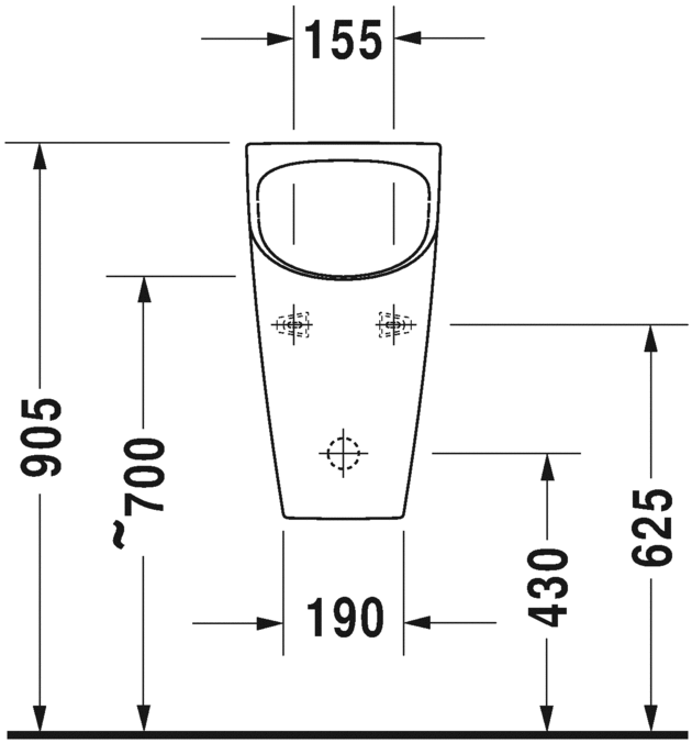 2814302000 Писсуар безводный настенный Duravit ME BY STARCK - Вид №3