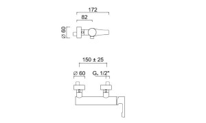 Однорычажный открытый смеситель для душа