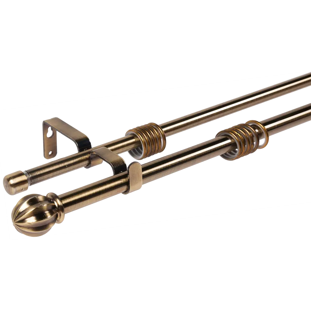 Карниз двухрядный раздвижной Inspire Шар 160-300 см цвет золотой антик 81976809 STLM-2147081 