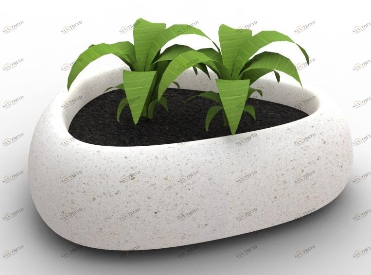 Manufatti Viscio Низкий горшок для общественных мест из реконструированного камня sun-id-1396845