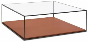 Duvivier Canapés Низкий квадратный кожаный журнальный столик с журнальной стойкой Karusa Karusatbc2v1 c15