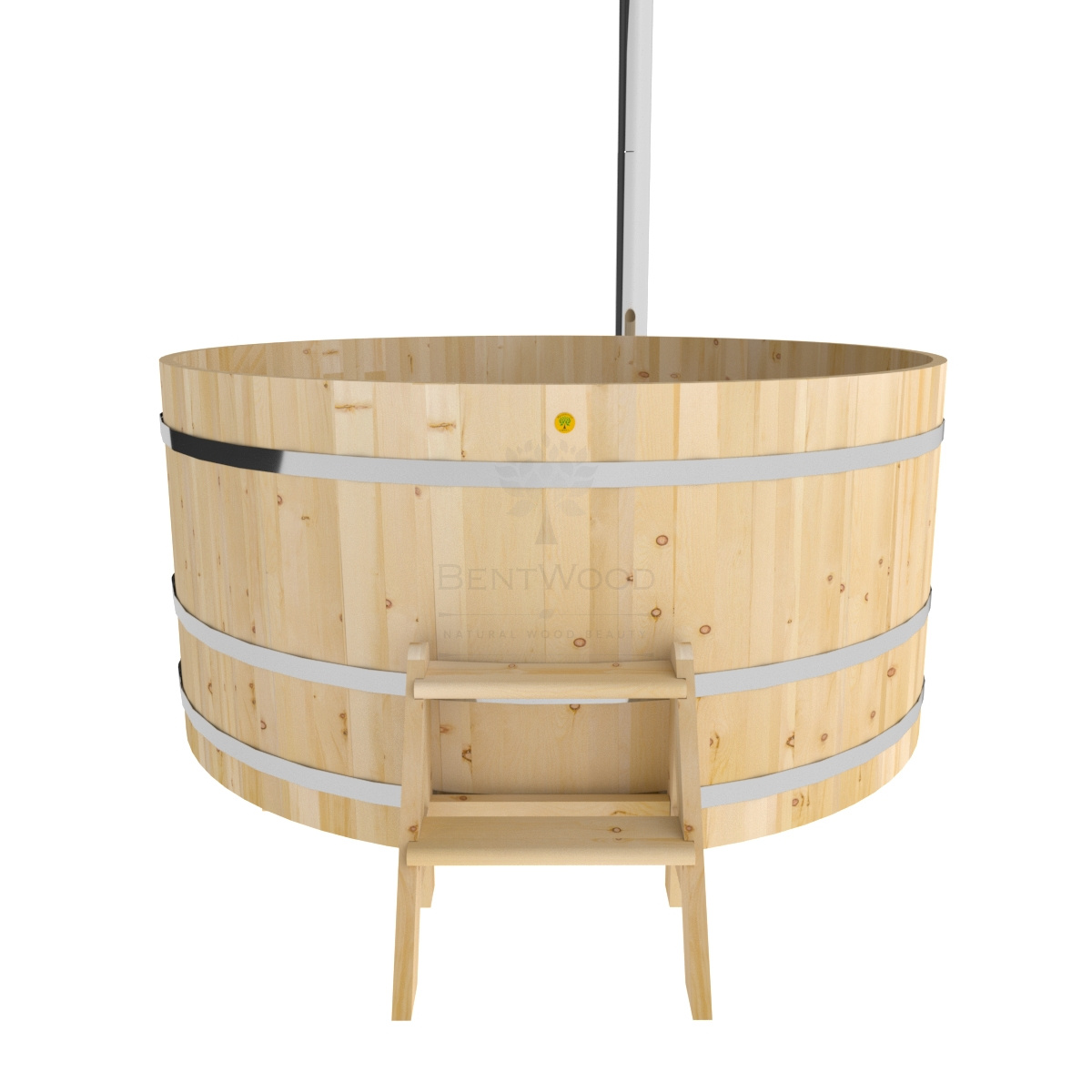 1617 Фурако из кедра D=2.1 с наружной печкой. Высота 1,0м. Исполнение "Стандарт". Alyarus  - Вид №2