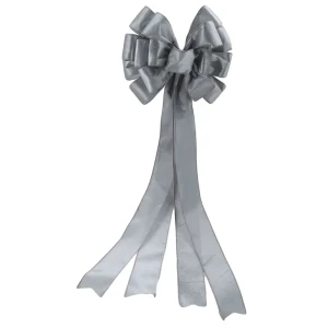 89381692 Украшение елочное «Бант», 95x28 см, цвет серебристый STLM-1338253