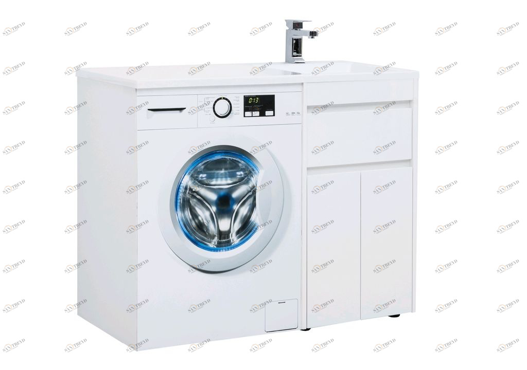 Тумба с раковиной Aquanet Токио 110 R белый (напольная, 1 ящик, 2 дверцы) 0023774400235498