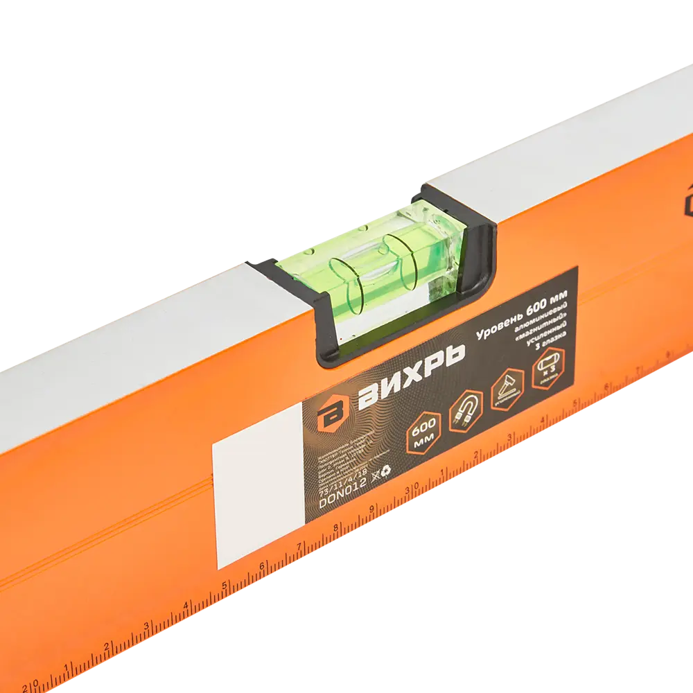ВИХРЬ Магнитный строительный уровень 600 мм с тремя контрольными глазками 85583021 STLM-0064243 - Вид №2