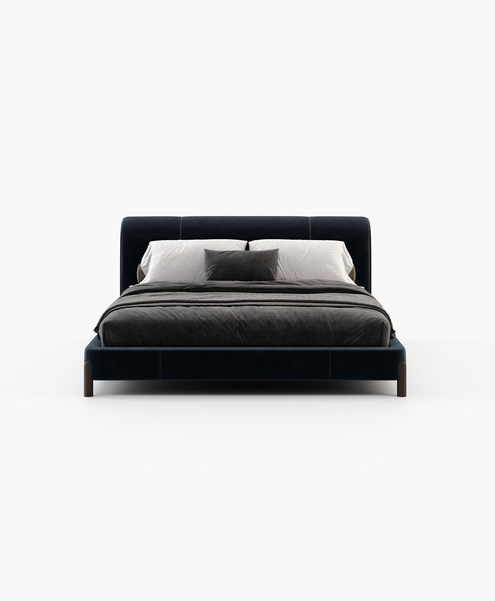 Двуспальная кровать из ткани с мягким изголовьем Laskasas Canvas ARCH-00149703 - Вид №7