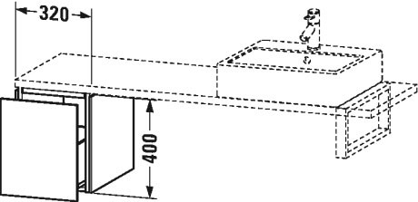 LC582007979 L-Cube Шкафчик для компактной консоли Орех натуральный, декор Duravit - Вид №1