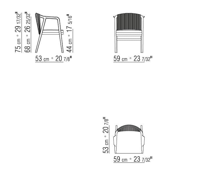 Стул из массива дерева с подлокотниками Flexform Chrono ARCH-00121589 - Вид №2