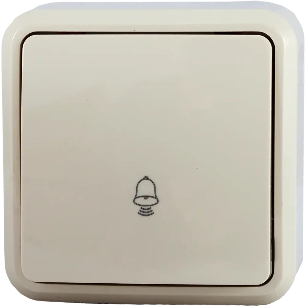 LEXMAN Кнопка дверного звонка проводная бежевая для дома и офиса 81930580