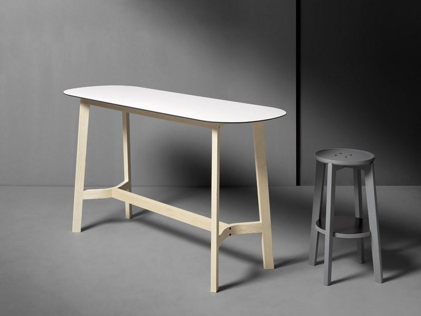 Very Wood Высокий табурет из дуба с подставкой для ног Rond sun-id-1356537 - Вид №3