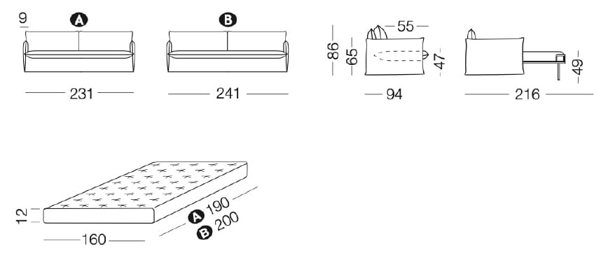 Съемный диван-кровать из ткани Milano Bedding Clarke ARCH-00055385 - Вид №5