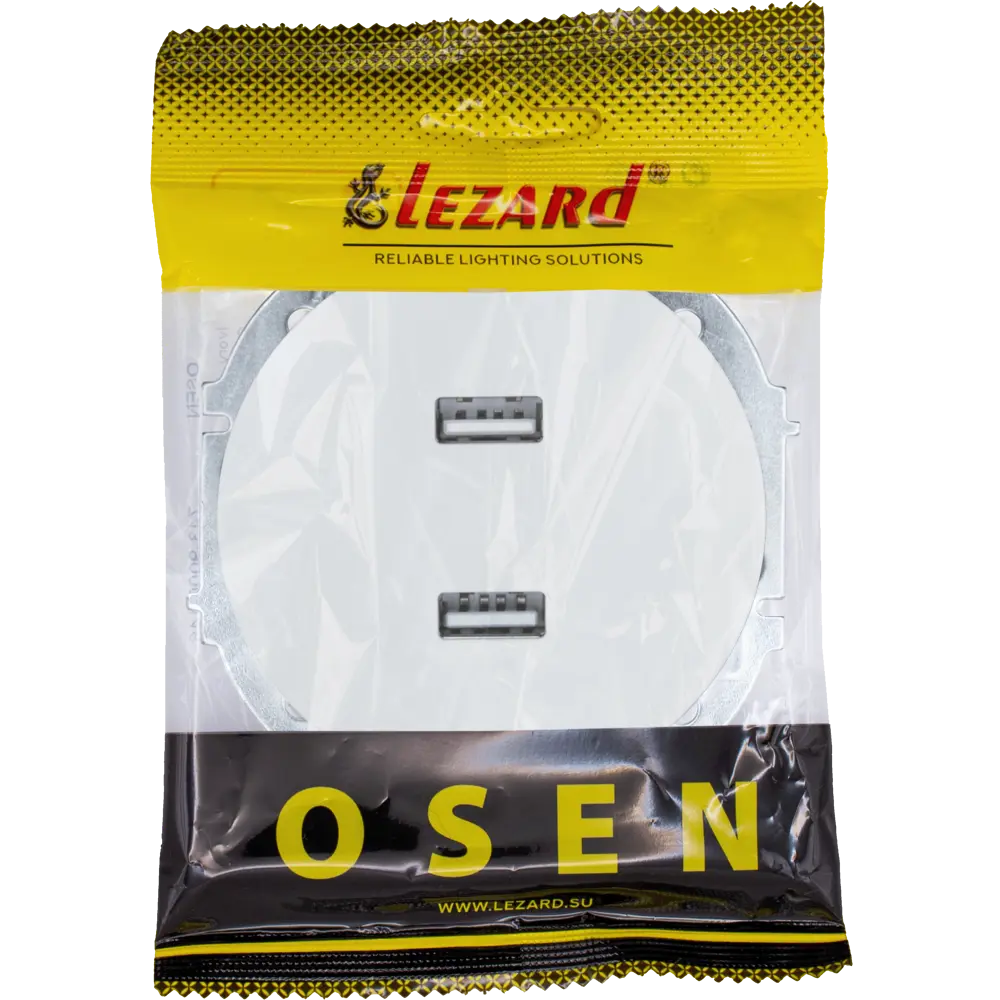 Розетка двойная USB встраиваемая Osen цвет белый 89424723 STLM-2212109 LEZARD - Вид №7