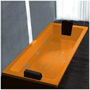 Ванна Gruppo treesse Quadra 199 ATC-V073Q-DX-O оранжевая с гидромассажем и аэромассажем прямоугольная встроенная правая