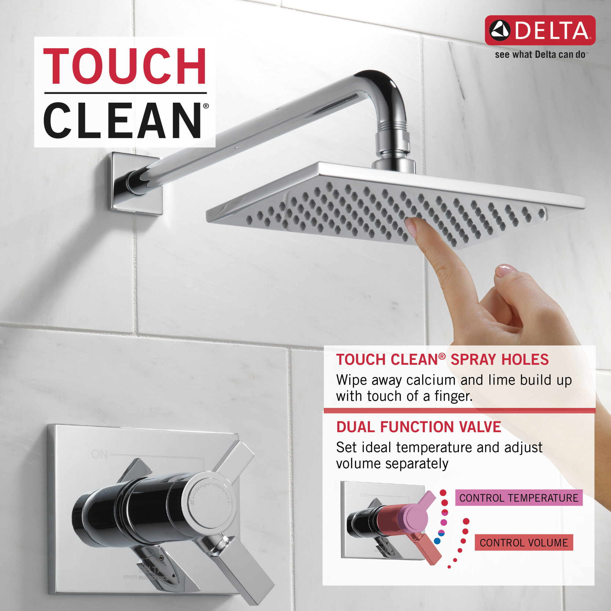 T17T253 Отделка для душа TempAssure® серии 17T Delta Faucet Vero Хром - Вид №2