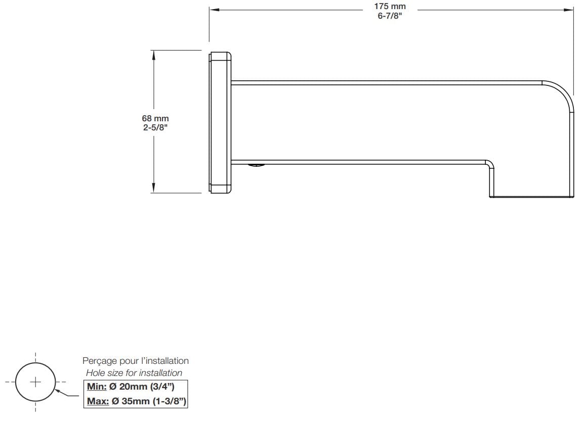 Дозирующий носик для настенной ванны BARIL BEC-0520-83 ARCH-00061426 - Вид №2