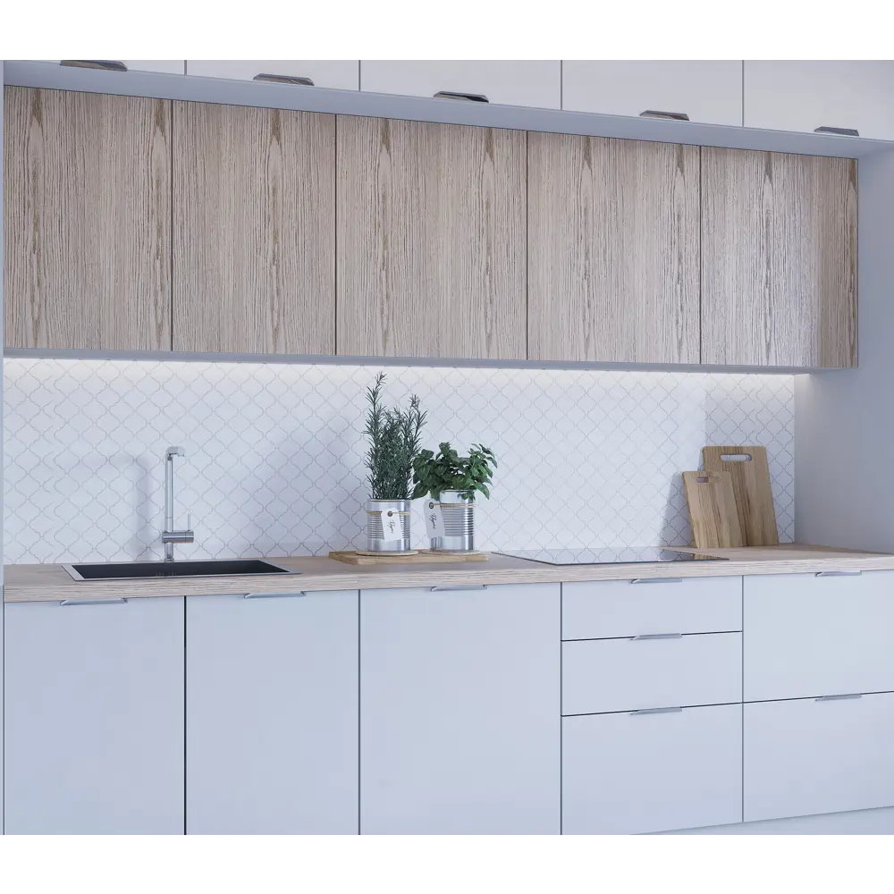 Стеновая панель Arabesque White 300x60 см ALUMOART 84548124 STLM-0051799 - Вид №3