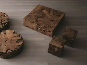 ELITE TO BE Квадратный журнальный столик из тикового бриара Eno