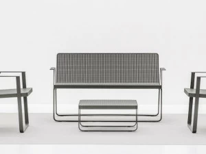 Terraforma Садовая скамейка из алюминия с подлокотниками Makemake Mkpacbal/1-mkpacba/2