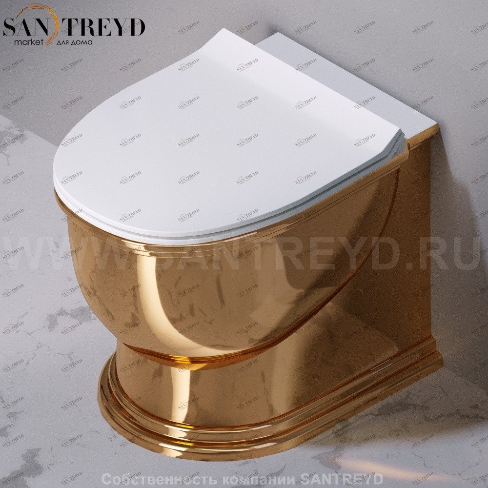 S581T0R0V6.250 Приставной унитаз напольный Золотистый A. e T. Italia PRINCESS Италия AeT ITALIA