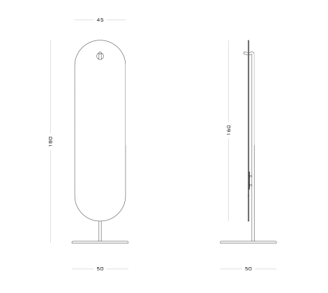 Secolo Polo Напольное зеркало с металлическим основанием, дедево матовое/глянцевое лакированное  - Вид №2