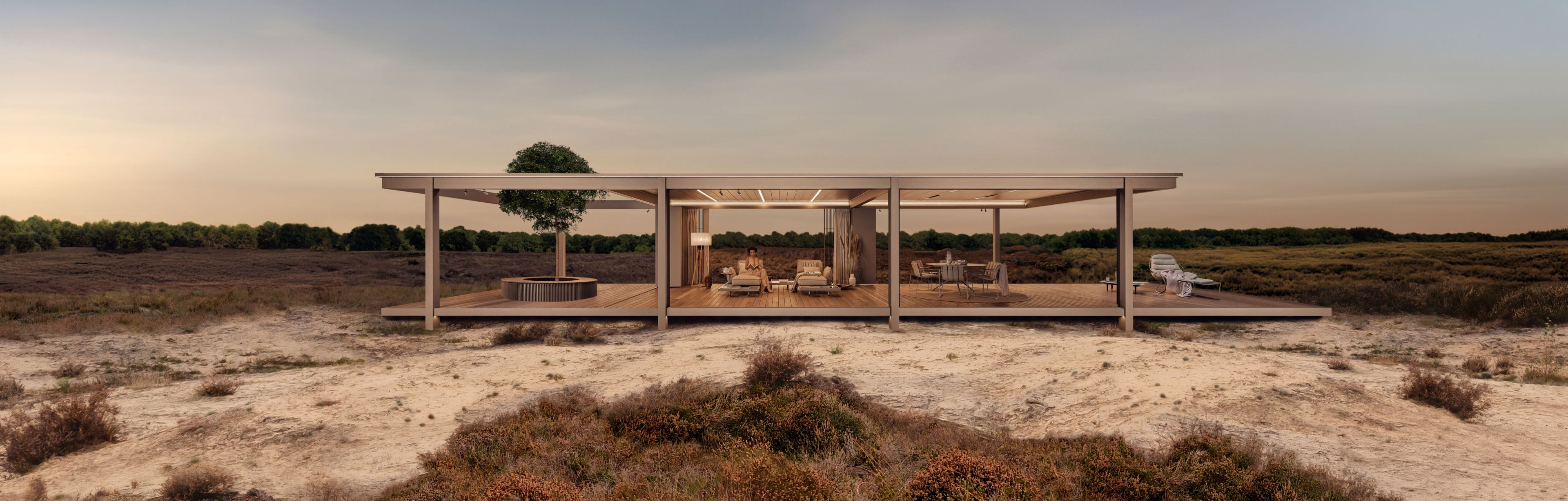 Биоклиматическая пергола из алюминия RENSON AMANI ARCH-00088100 - Вид №1