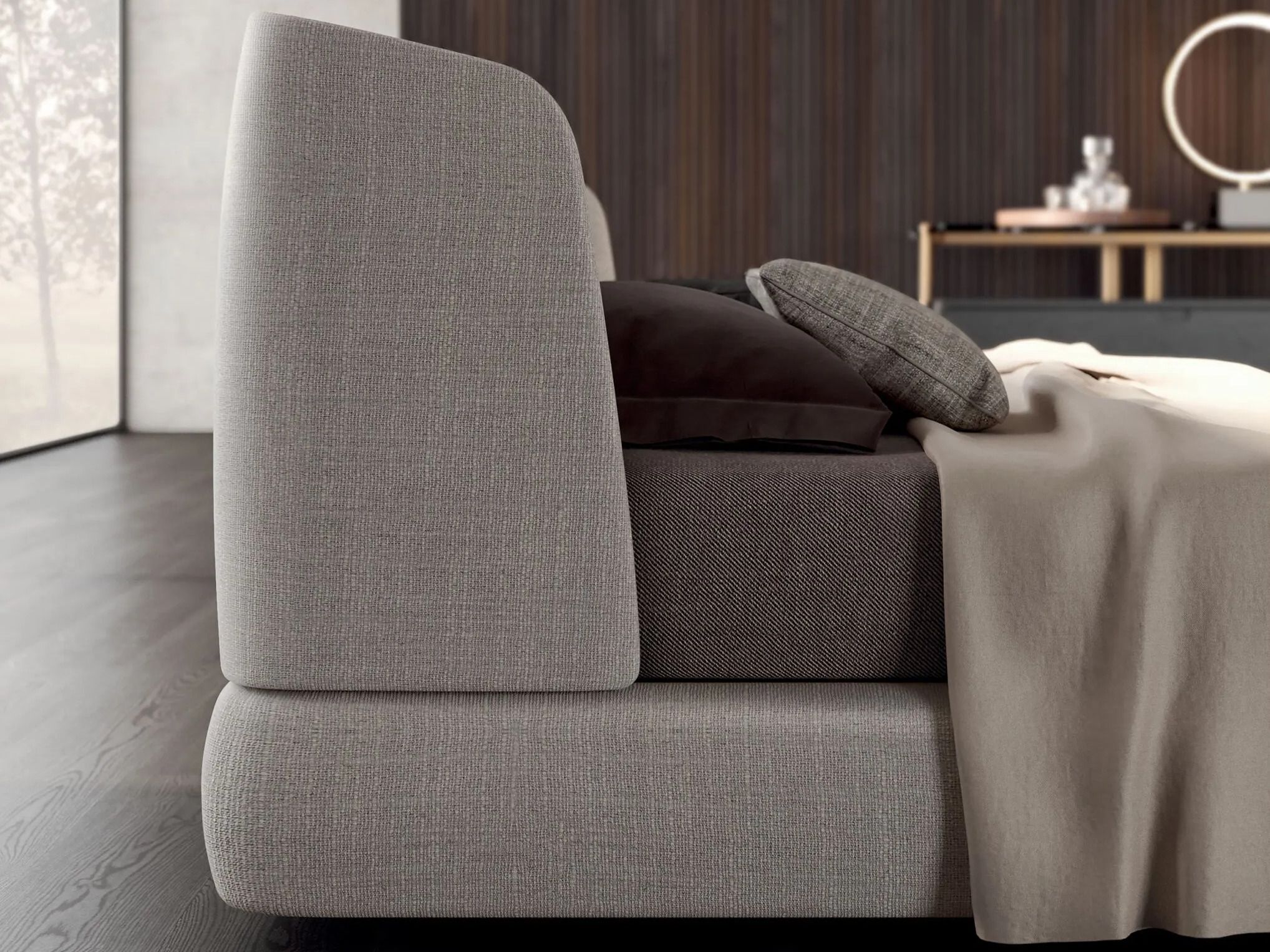 Двуспальная кровать из ткани с мягким изголовьем MisuraEmme VIRGIN ARCH-00033478 - Вид №4